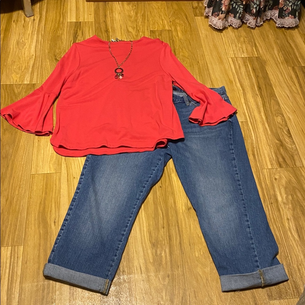 Banana Republic Red Cropped Jeans Ankle Denim